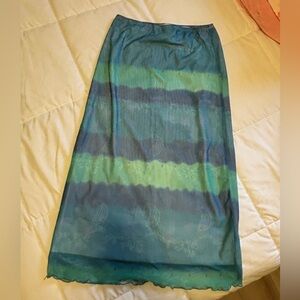 Blue and Green Maxi Skirt